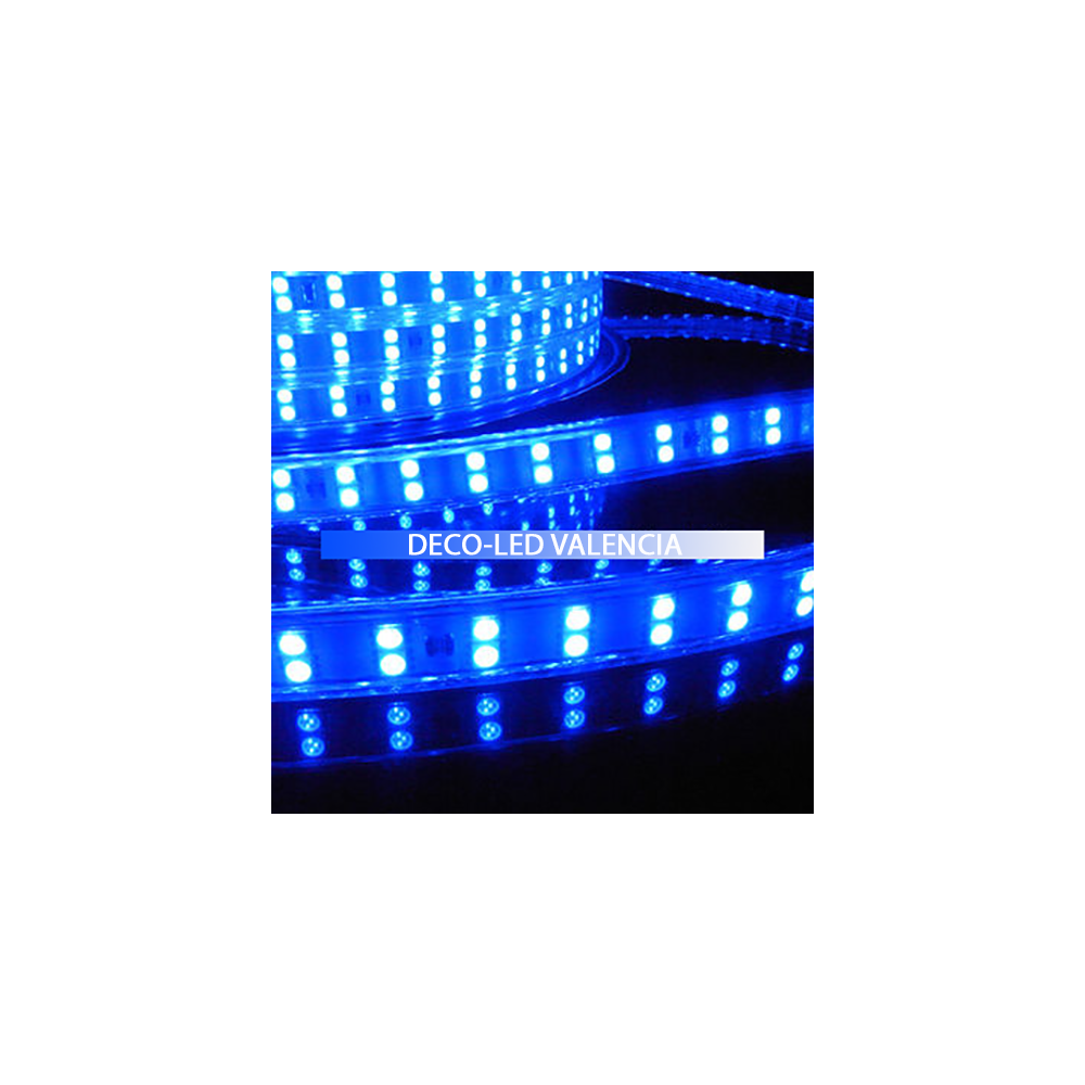 Tira LED SMD 2835 13 W/m AZUL 230V IP67 5 metros