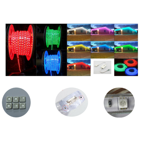 Tira LED RGB 5050 10 W/m 230V IP67 5 metros