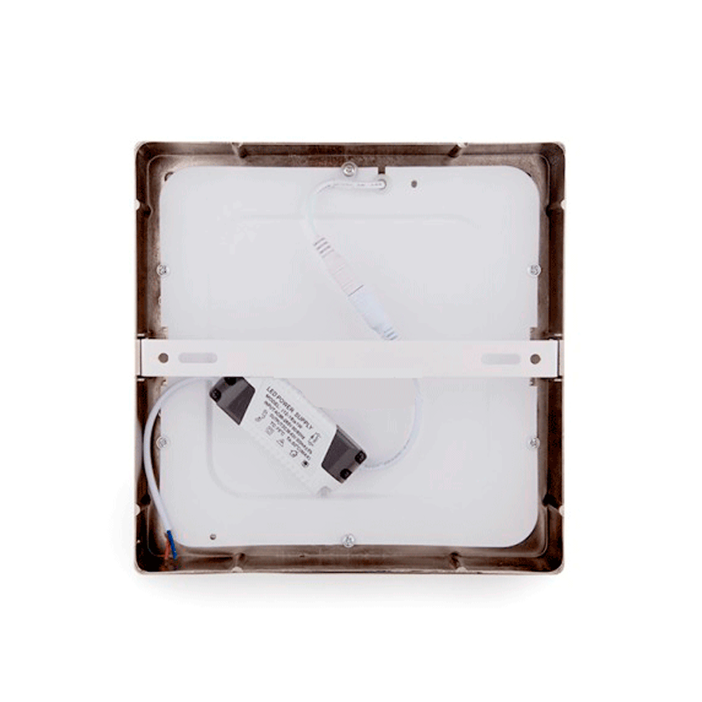 Plafón LED superficie Cuadrado 24W Niquel