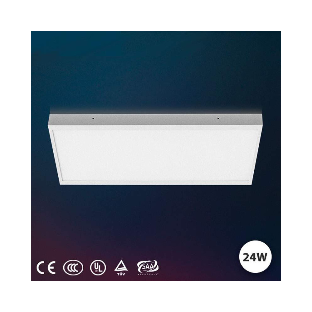 Plafón LED superficie Rectangular 24W Blanco