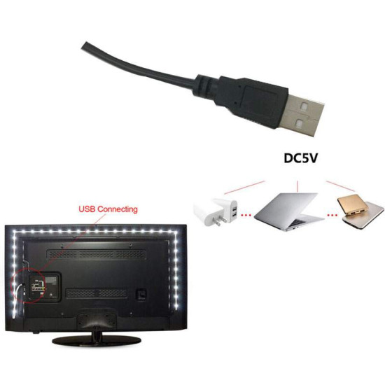 Tira LED SMD 5050 14,4 W/m 5Vdc IP20 1 metro USB