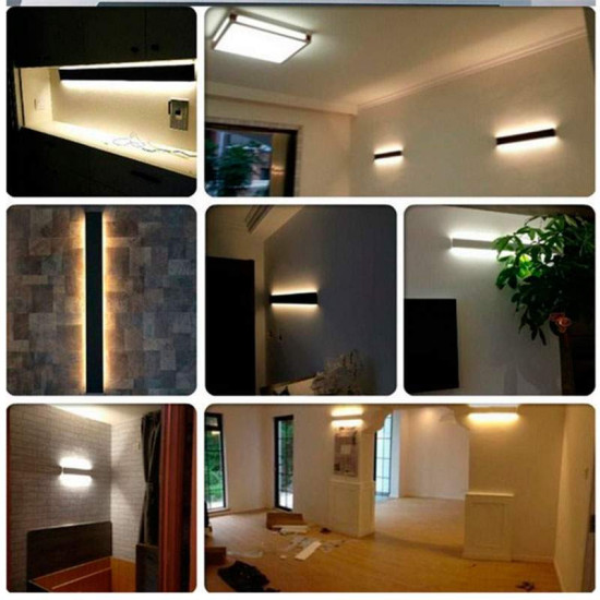 Aplique Pared LED 8W-18W-24W ACERO-NEGRO
