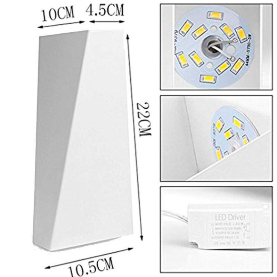Aplique Pared LED 12W Blanco-Negro