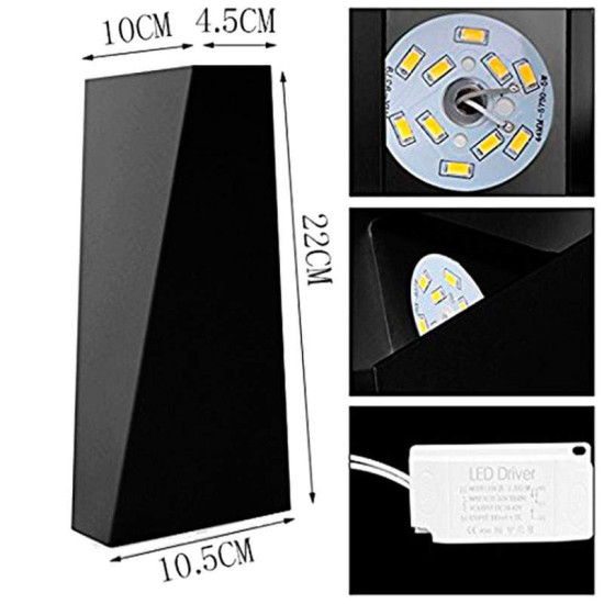 Aplique Pared LED 12W Blanco-Negro