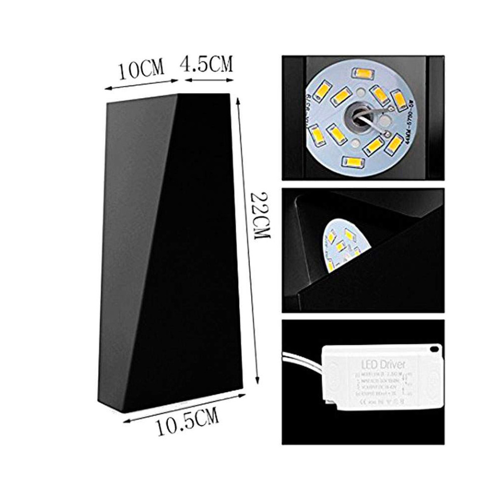 Aplique Pared LED 12W Blanco-Negro