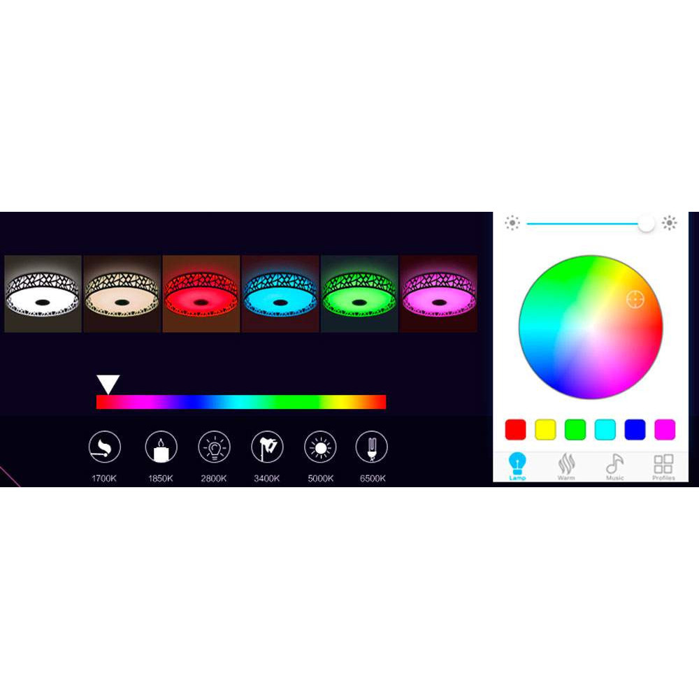 Plafón LED Músical con Altavoz 24W Blanco