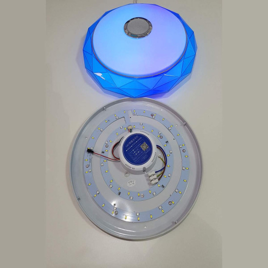 Plafón LED Músical con Altavoz 24W Azul
