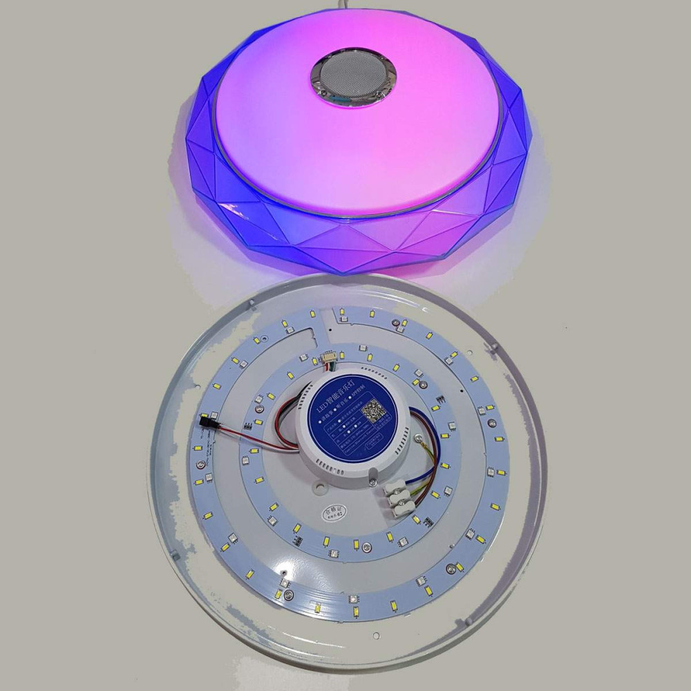 Plafón LED Músical con Altavoz 24W Azul