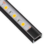 Perfil Negro Aluminio superficie 2 metros Tira LED