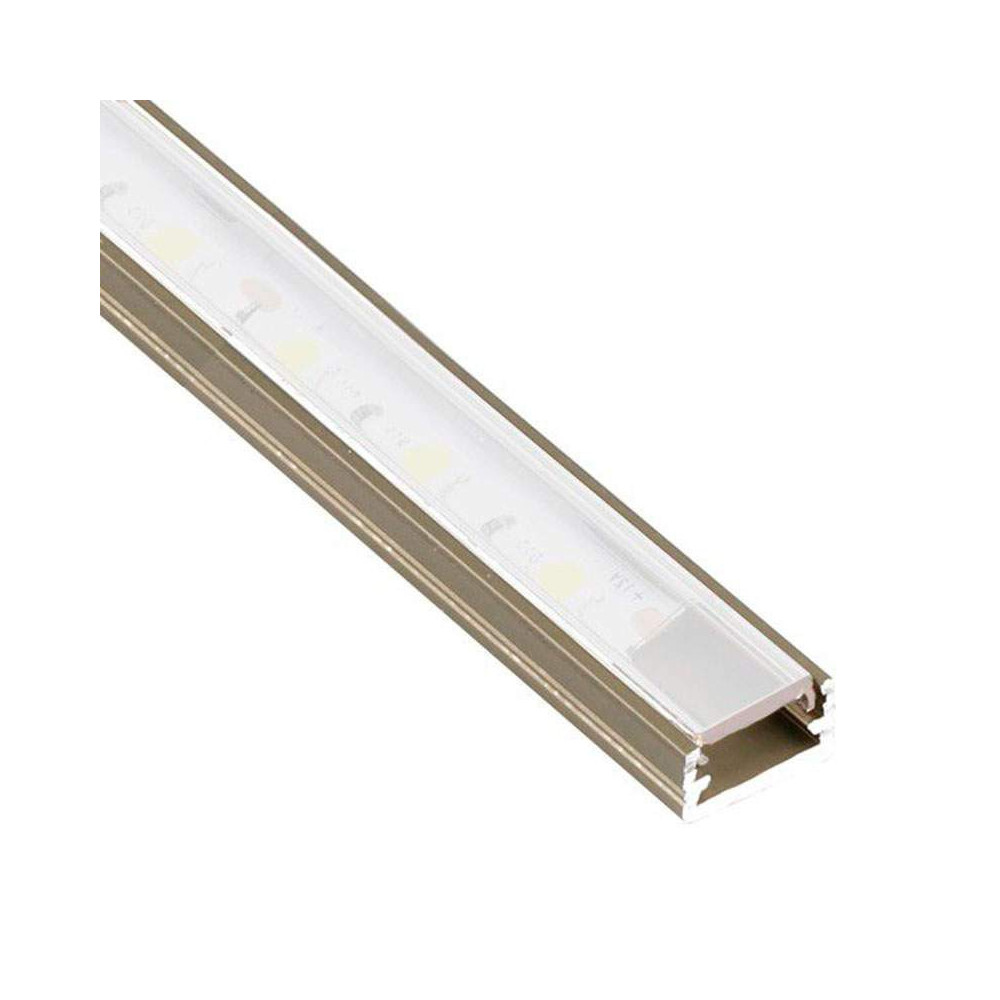 Perfil Cava-Niquel Aluminio superficie 2 metros Tira LED