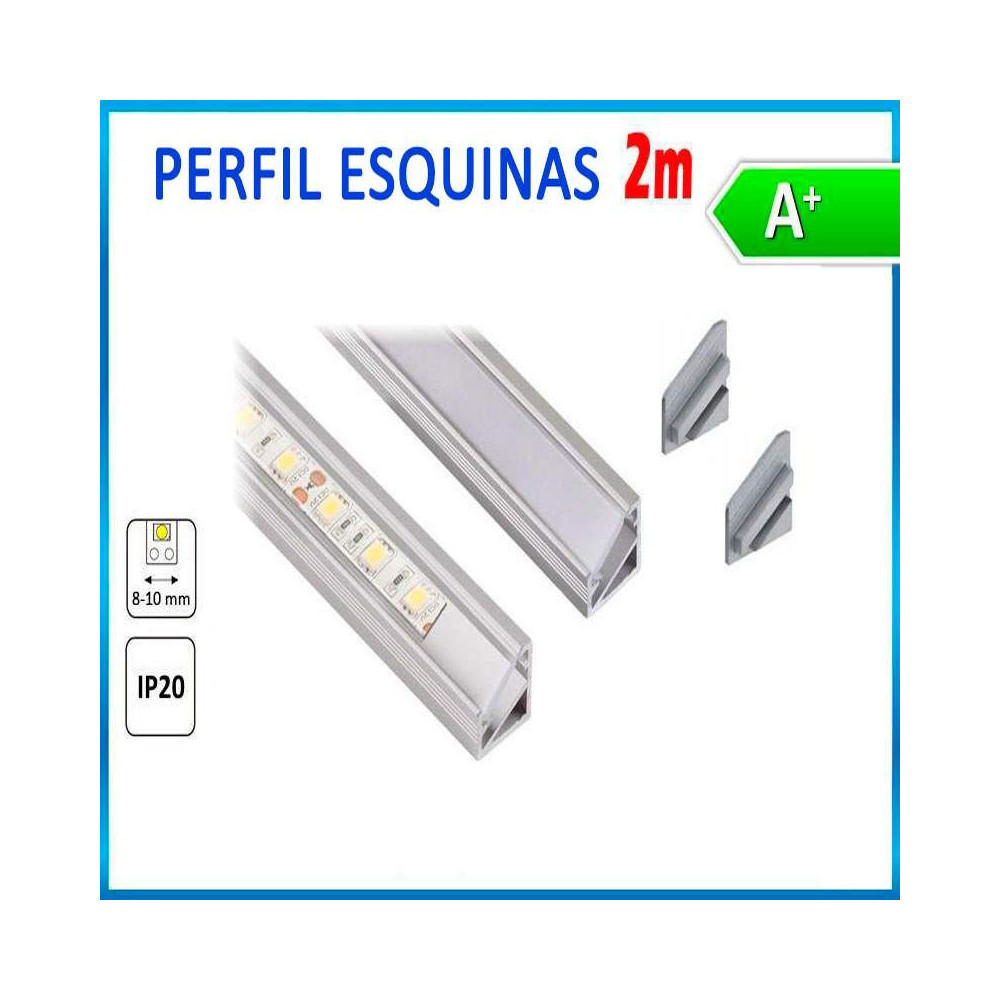 Perfil Aluminio Esquinero 2 Metros Tira LED