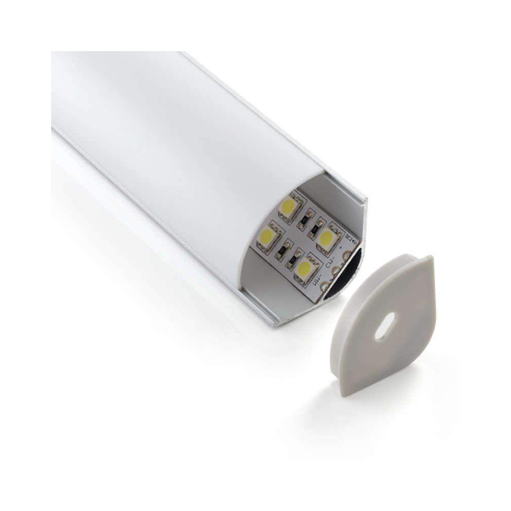 Perfil Aluminio Tira LED Esquinas o Suspension 1 Metro