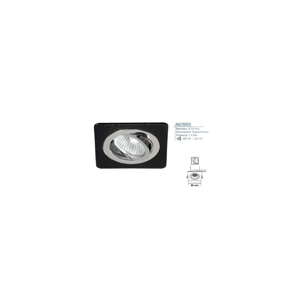 Empotrable Cuadrado  Aluminio Negro-Cromo