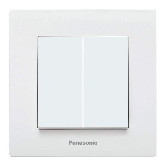 Interruptor Doble Panasonic Karre 10A Blanco Empotrable