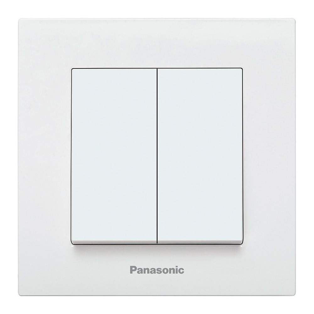 Interruptor Doble Panasonic Karre 10A Blanco Empotrable