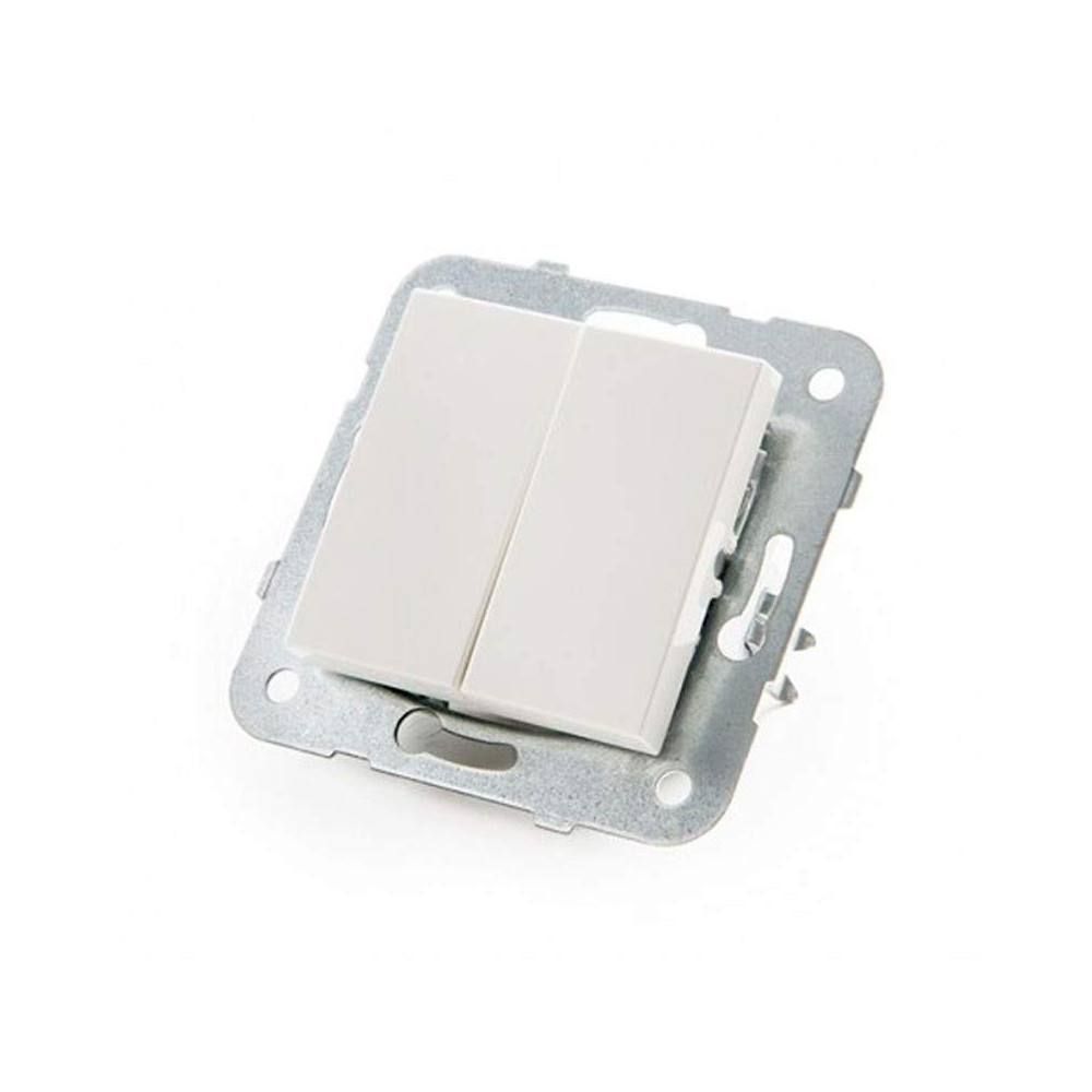Conmutador Doble Panasonic Karre 10A Blanco Empotrable