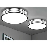 Plafón LED con diseño Circular Negro-Rayas