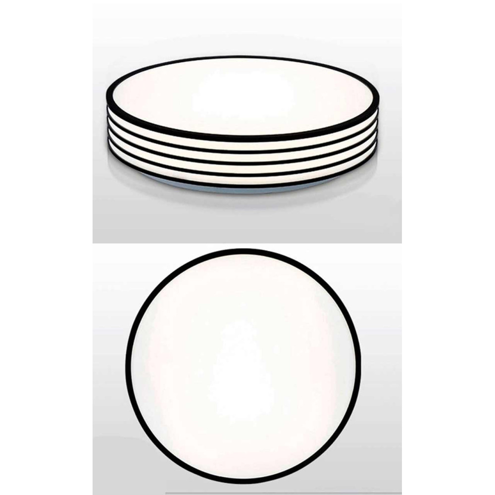 Plafón LED con diseño Circular Negro-Rayas