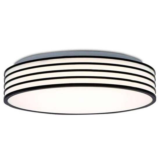 Plafón LED con diseño Circular Negro-Rayas