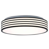 Plafón LED con diseño Circular Negro-Rayas