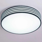 Plafón LED con diseño Circular Negro-Rayas