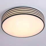 Plafón LED con diseño Circular Negro-Rayas