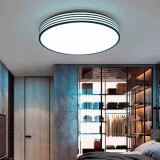 Plafón LED con diseño Circular Negro-Rayas