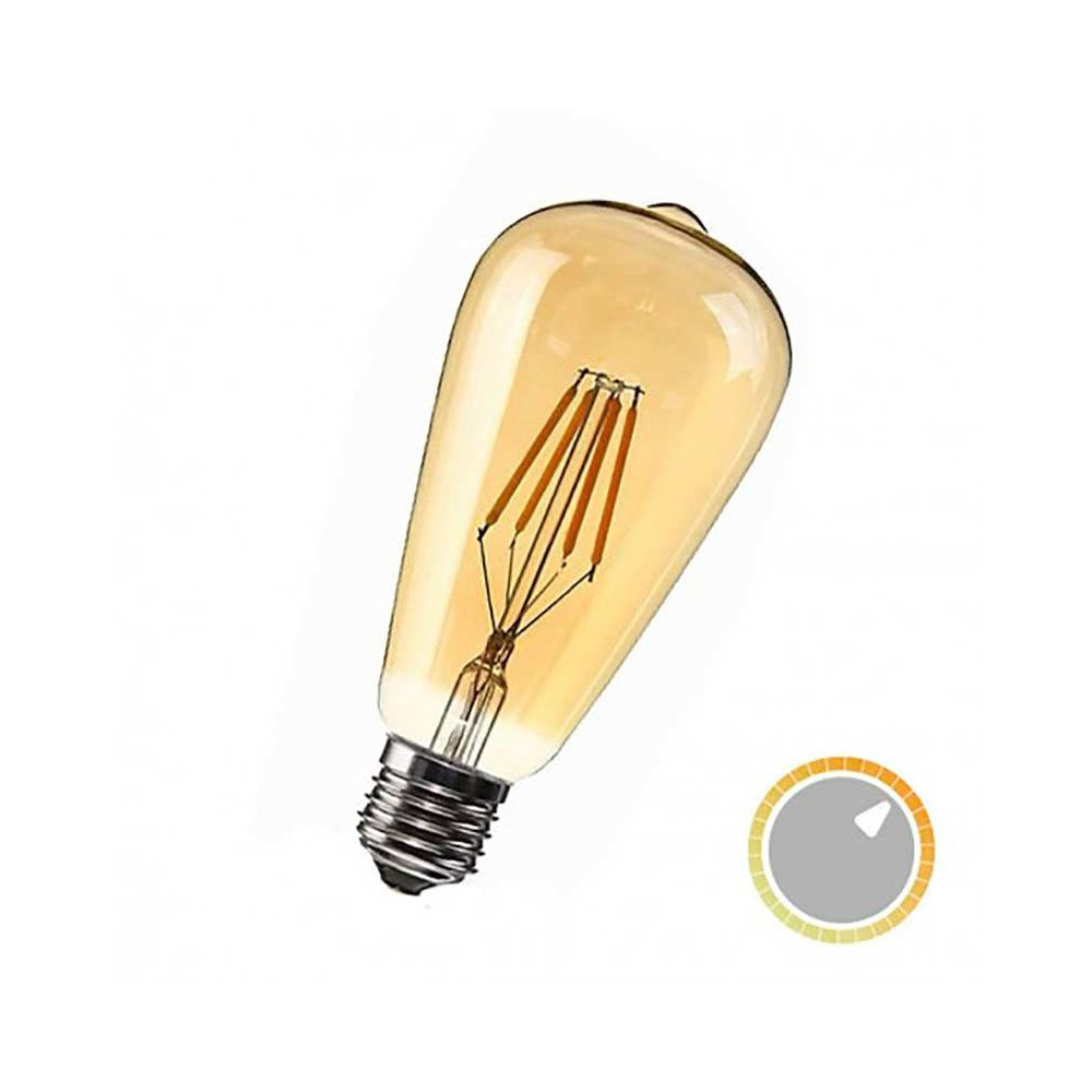 Bombilla E27 Pera Vintage 6W filamento Led