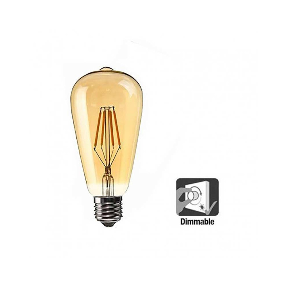 Bombilla E27 Pera Vintage 6W filamento Led