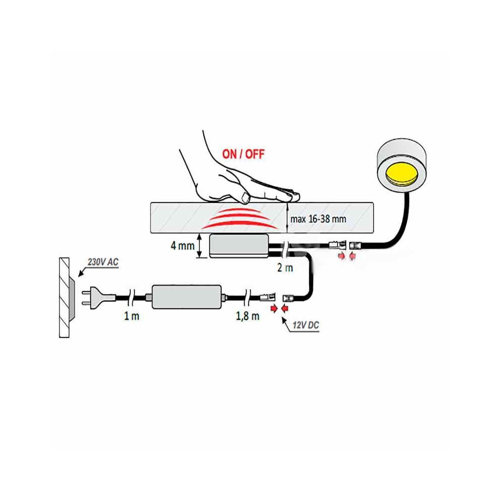 Kit Encendido Tactil Capacitivo con fuente alimentación 12V