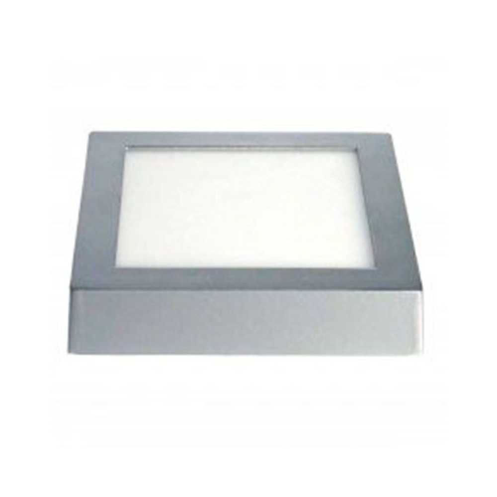 Plafón LED superficie Cuadrado 24W Plata Gris