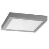Plafón LED superficie Cuadrado 24W Plata Gris