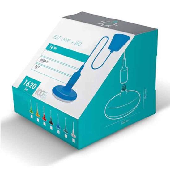 Lámpara colgante LED 18W Negra