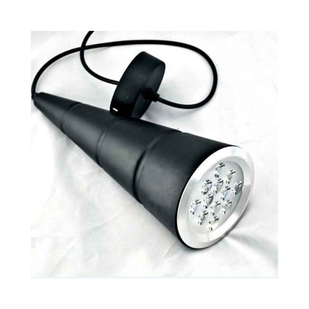 Lámpara colgante LED Cono 12W Negra