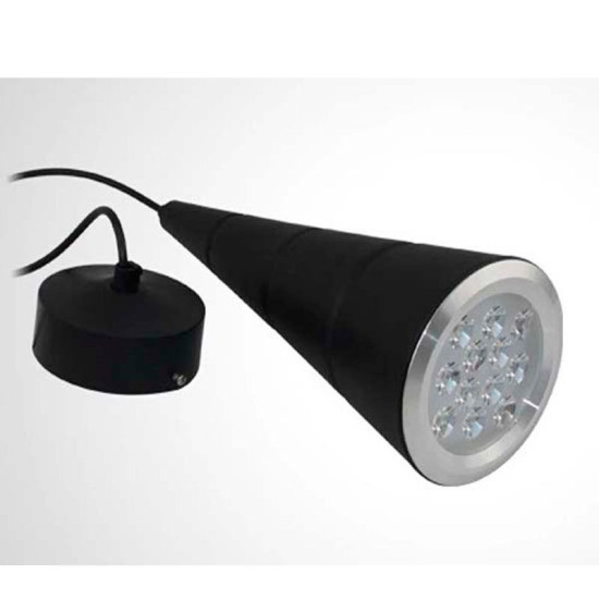 Lámpara colgante LED Cono 12W Negra
