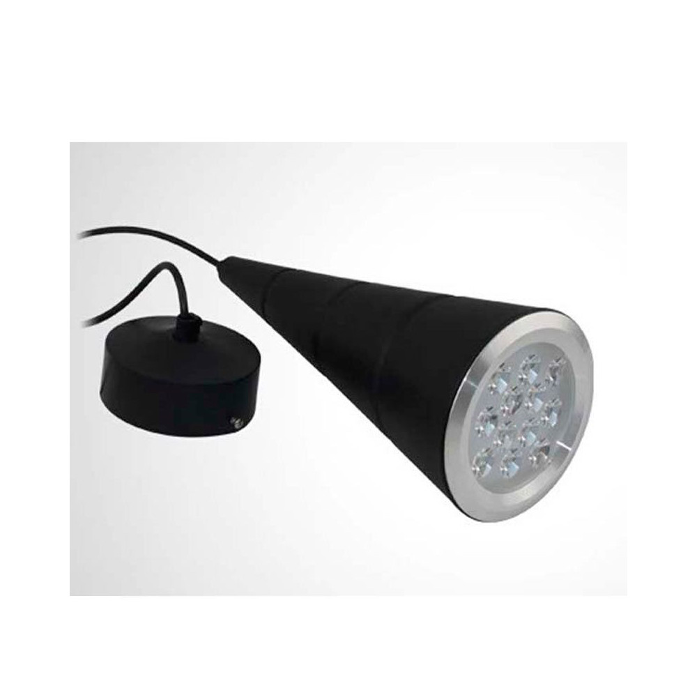 Lámpara colgante LED Cono 12W Negra