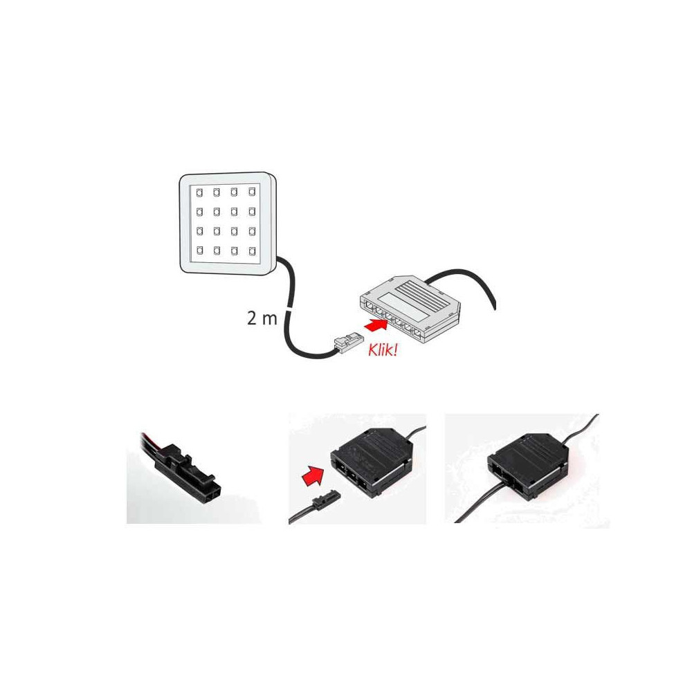 Aplique Led 3W Cuadrado Aluminio para Muebles