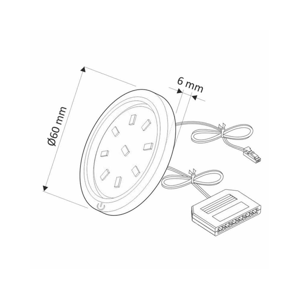 Aplique Led 3W Cuadrado Aluminio para Muebles