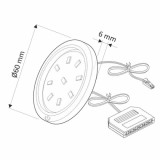 Aplique Led 3W Cuadrado Aluminio para Muebles