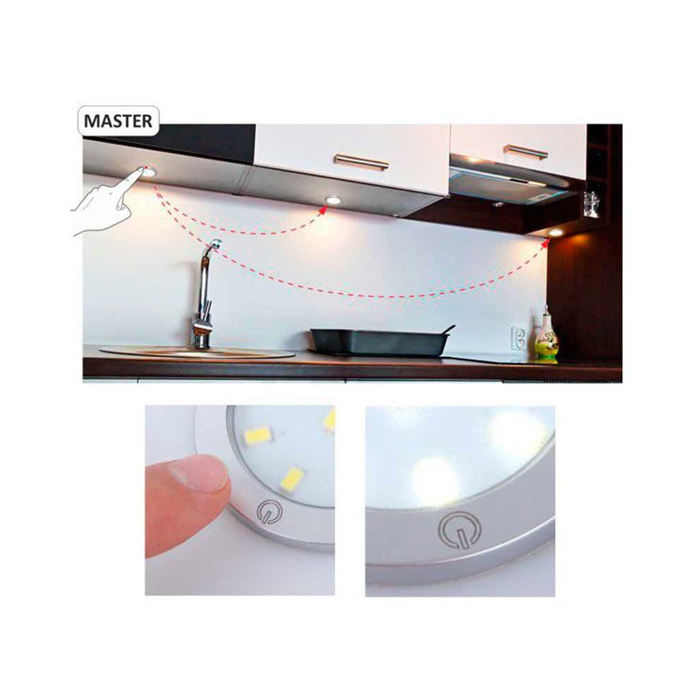 Aplique Led 3W Aluminio Tactil para Muebles