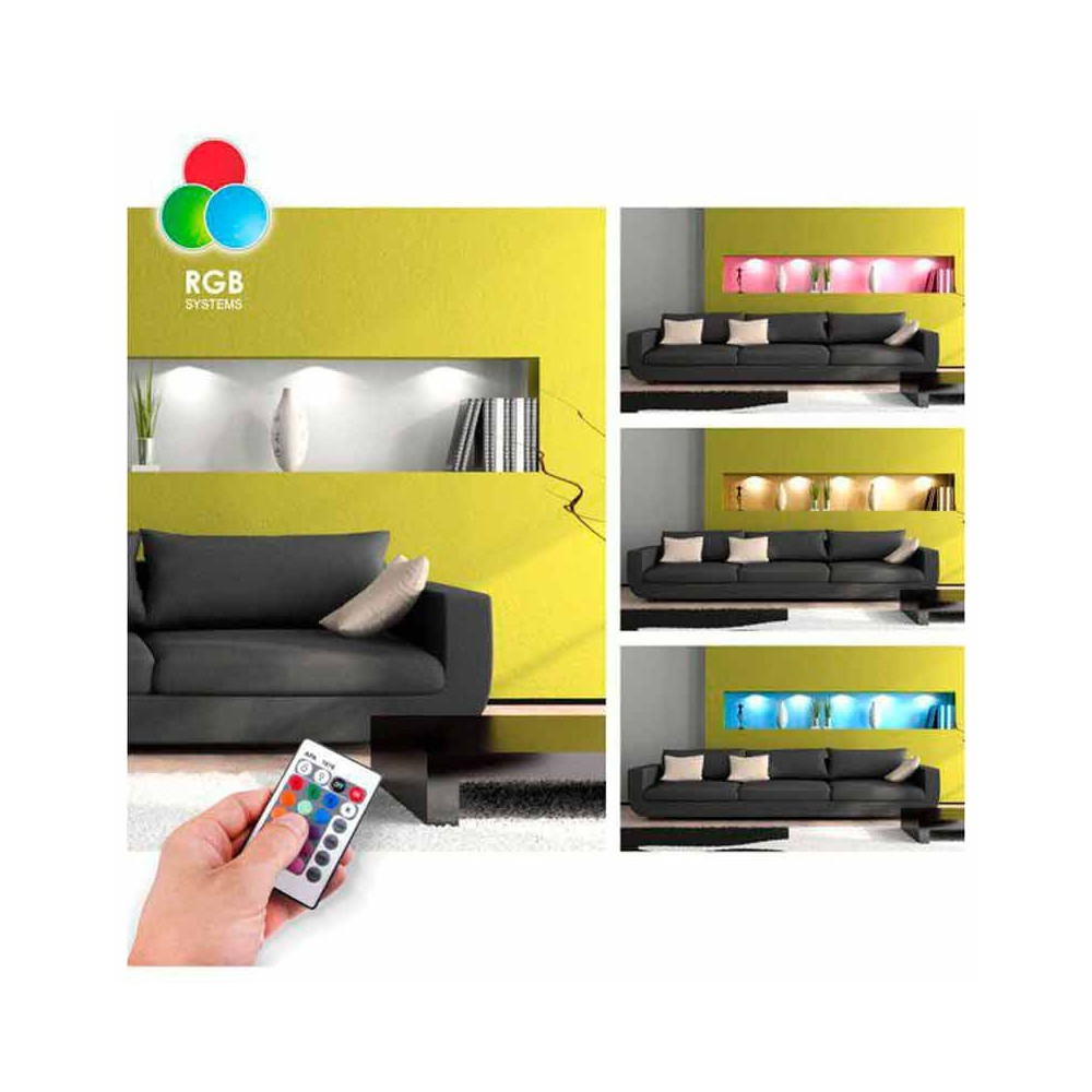 Aplique Led RGB 2W Cuadrado Aluminio para Muebles