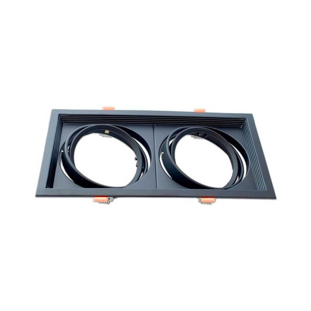 Empotrable Basculante Cuadrado Negro Doble AR111
