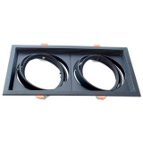 Empotrable Basculante Cuadrado Negro Doble AR111