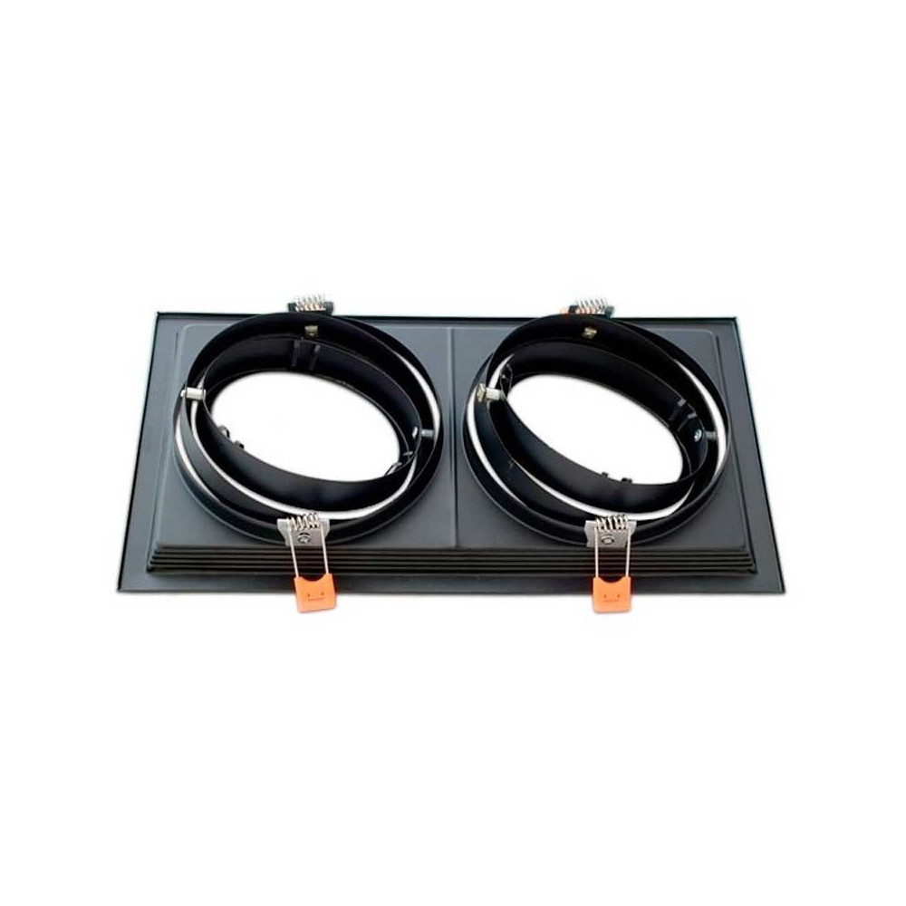 Empotrable Basculante Cuadrado Negro Doble AR111