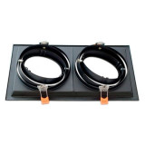 Empotrable Basculante Cuadrado Negro Doble AR111