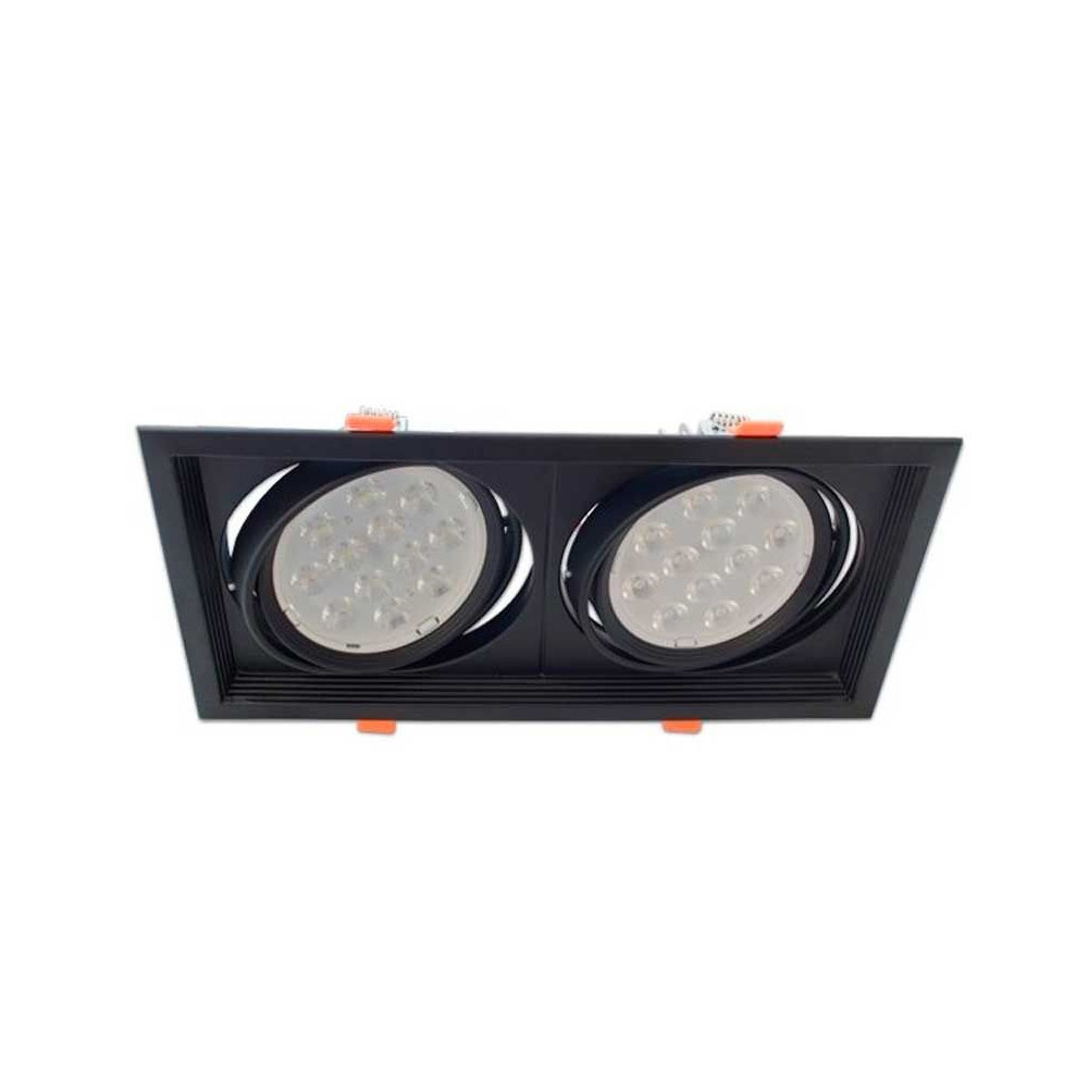 Empotrable Basculante Cuadrado Negro Doble AR111