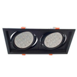 Empotrable Basculante Cuadrado Negro Doble AR111