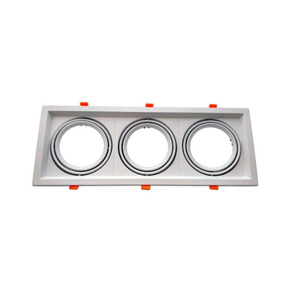 Empotrable Basculante Cuadrado Blanco Triple AR111