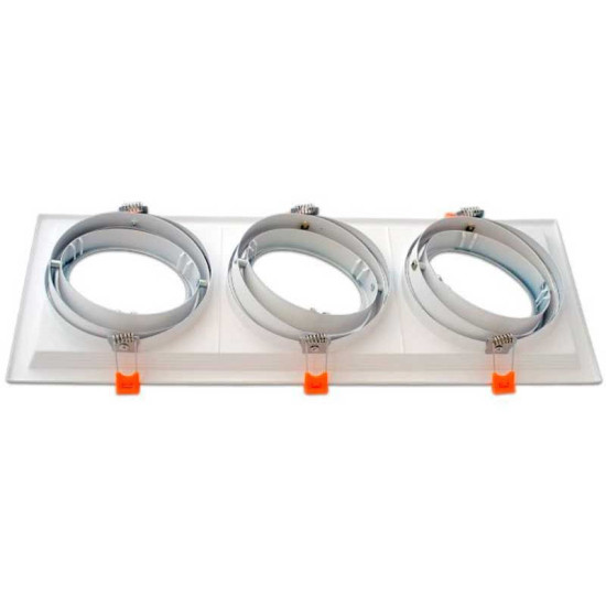 Empotrable Basculante Cuadrado Blanco Triple AR111