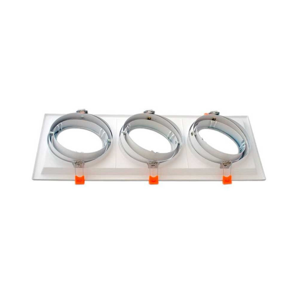 Empotrable Basculante Cuadrado Blanco Triple AR111